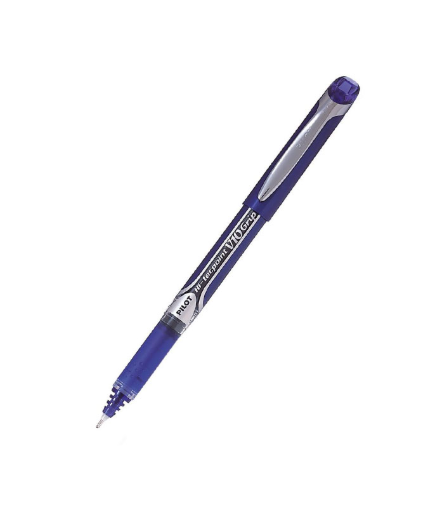 Pilot Hi-Tecpoint V10 Grip, Liquid Ink Rollerball, Broad Tip, Blue