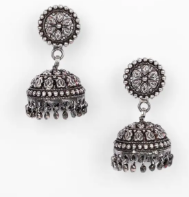 Oxidized Silver Chandelier Earrings