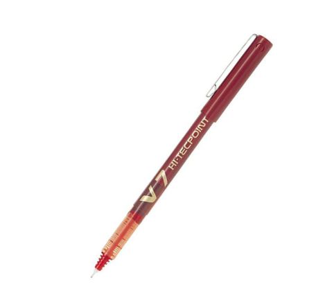 Pilot V7 Hi-Tecpoint Rollerball Pen, 0.7 mm Tip, Red Each