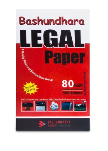 Bashundhara Offset Paper, Legal, 80 GSM (Pack of 500 Sheets)