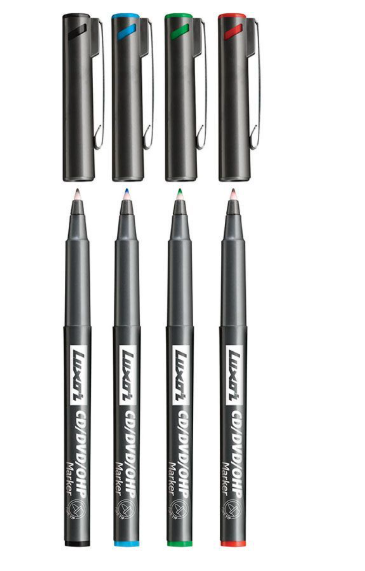 Luxor Permanent Marker, Black, CD/DVD/OHP