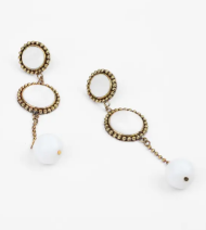 Stone Brass Earrings