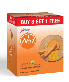 Godrej No.1 Sandal & Turmeric Soap 100gm (Buy3 Get1 Free)