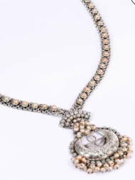 Pearl Oxidized Silver Necklace