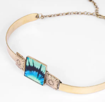 Resin Filled Brass Necklace