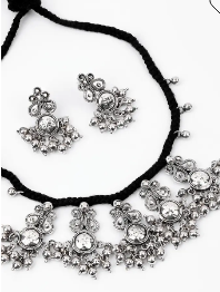 Oxidized Silver Necklace Set