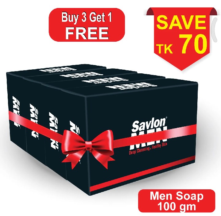Savlon Soap Men 100gm Buy 3 Get 1 Free