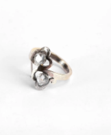 Simulated Stone Oxidized Silver Ring