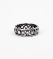 Simulated American Diamond Oxidized Silver Ring