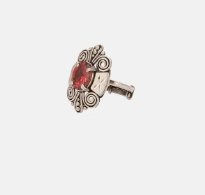 Simulated Stone Studded Oxidized Silver Ring