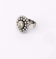 Simulated Emerald Oxidized Silver Ring