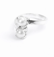 Simulated Stone Studded Oxidized Silver Ring