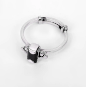 Simulated Stone Studded Oxidized Silver Ring