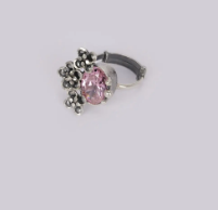 Simulated Stone Silver Ring