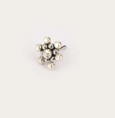 Simulated Stone Studded Oxidized Silver Nose Pin