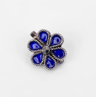 Simulated Ruby Oxidized Silver Ring