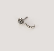 Simulated Ruby Oxidized Silver Nose Pin