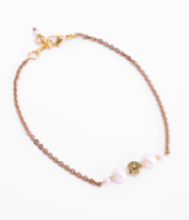 Pearl Studded Brass Anklet