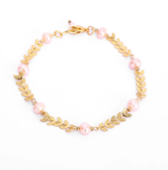 Pearl and Beads Studded Brass Anklet