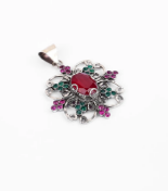 Stone Studded Oxidized Silver Locket