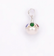 Simulated Stone Oxidized Silver Locket