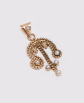 Pearl Studded Brass Locket