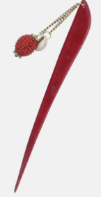 Red Wooden Hair Stick