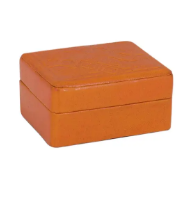 Tan Embossed Leather Jewellery Box