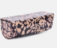 Black Batik Printed Leather Lipstick Case