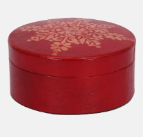 Red Printed Leather Jewellery Box