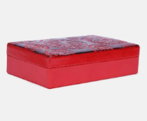 Deep Maroon Embossed Leather Jewellery Box