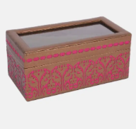 Metallic Brown Jamdani Jewellery Box