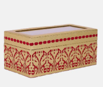 Golden Faux Leather Jewellery Box