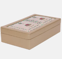 Golden Erri Embroidered Leather Jewellery Box