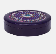 Purple Beads Embroidered Jewellry Box