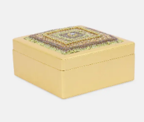 Golden Erri Embroidered Faux Leather Jewellery Box