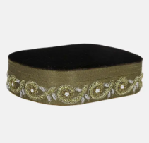 Deep Brown Embroidered Velvet Jewellery Box