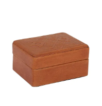 Brick Red Embossed Leather Jewellery Box
