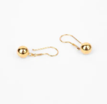 Gold Earrings Frosting Effect
