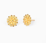 Gold Earrings Frosting Effect