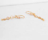 Simulated Zircon Gold Earrings