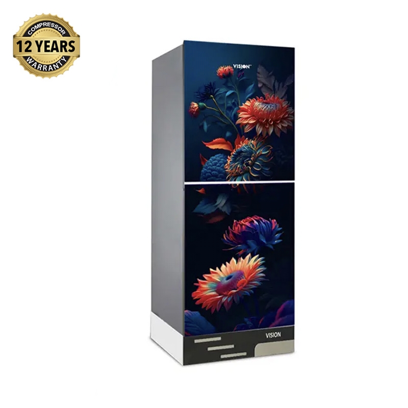 VISION Glass Door Refrigerator RE-356 Liter Moonlight Lily Top Mount
