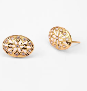 Simulated Stone Gold Earrings