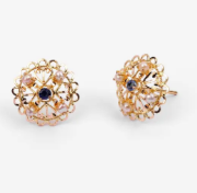 Pearl and Simulated Stone Gold Earring