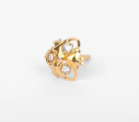 Simulated Ruby Gold Nose Pin