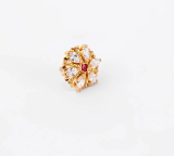 Simulated Stone Studded Gold Nose Pin