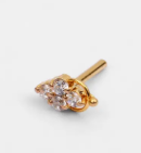 Simulated Zircon Gold Nose Pin