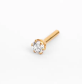 Simulated Stone Gold Nose Pin