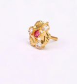 Simulated Stone Studded Gold Nose Pin