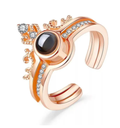 Romantic 100 Languages ​​I Love You Female 2 Ring-Color:-Gold-Ring Size-17,18,19,20
